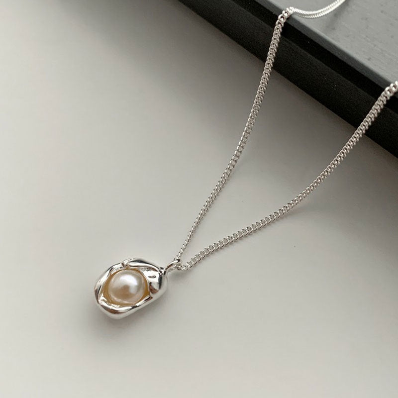 Retro Geometric Pearl Necklace Omelia&Oliver Jewels