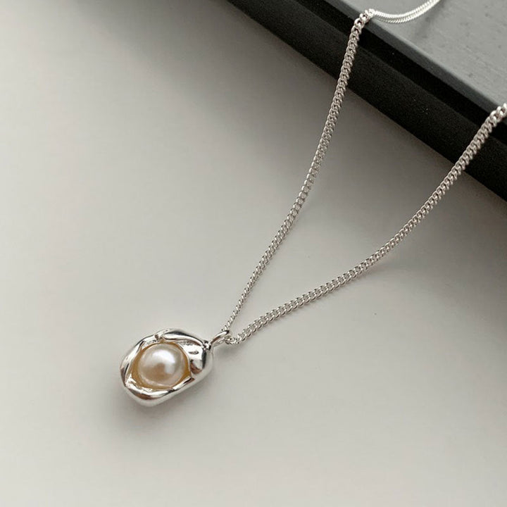 Retro Geometric Pearl Necklace Omelia&Oliver Jewels