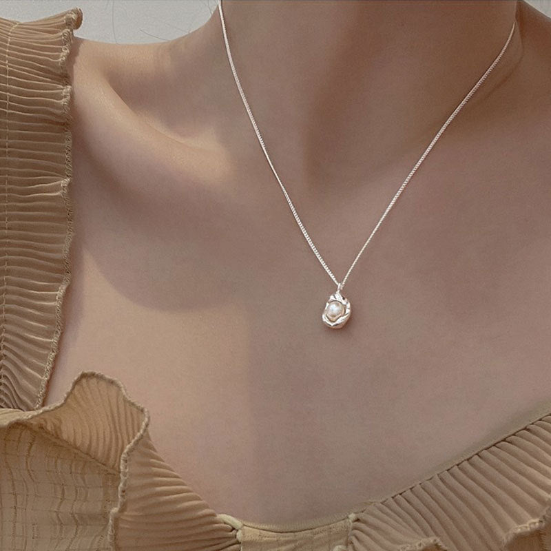 Retro Geometric Pearl Necklace Omelia&Oliver Jewels