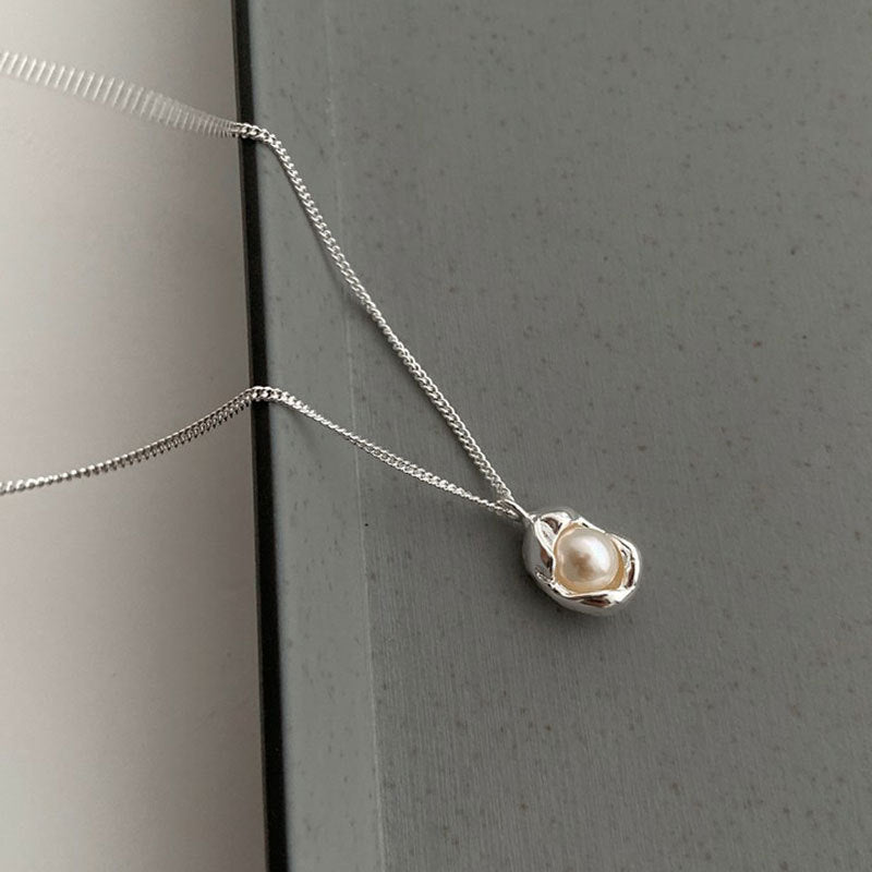 Retro Geometric Pearl Necklace Omelia&Oliver Jewels