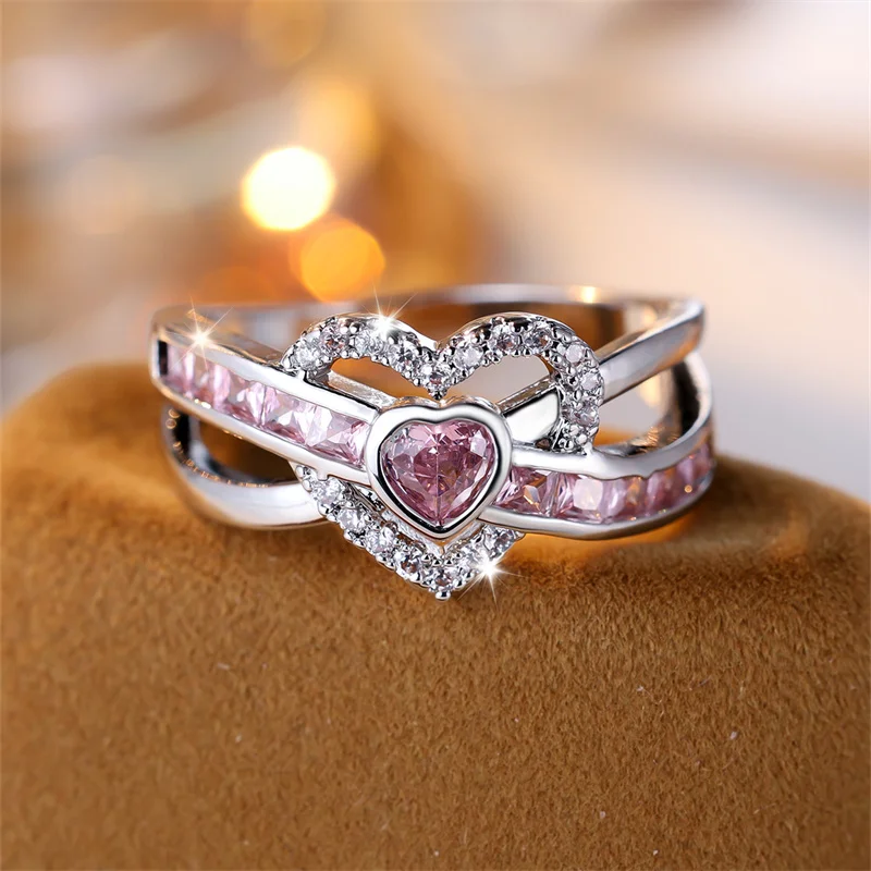 Unique Pink Love Ring Omelia&Oliver Jewels