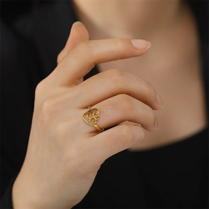 Paw & Heart Ring for Pet Lovers