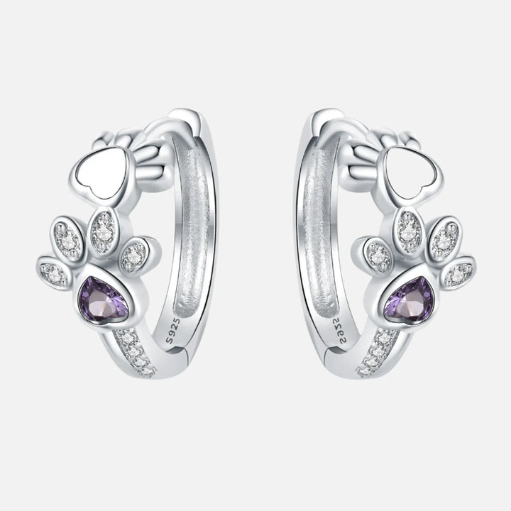 Paw Huggie Earrings in 925 Sterling Silver