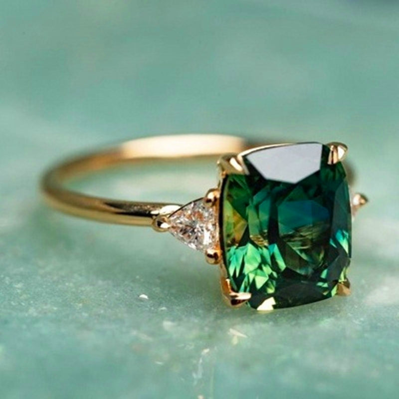 Fortune Green Gem Ring Omelia&Oliver Jewels