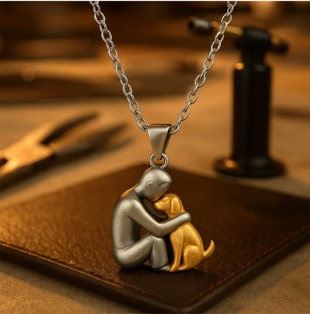 Dog Hug Pendant Necklace