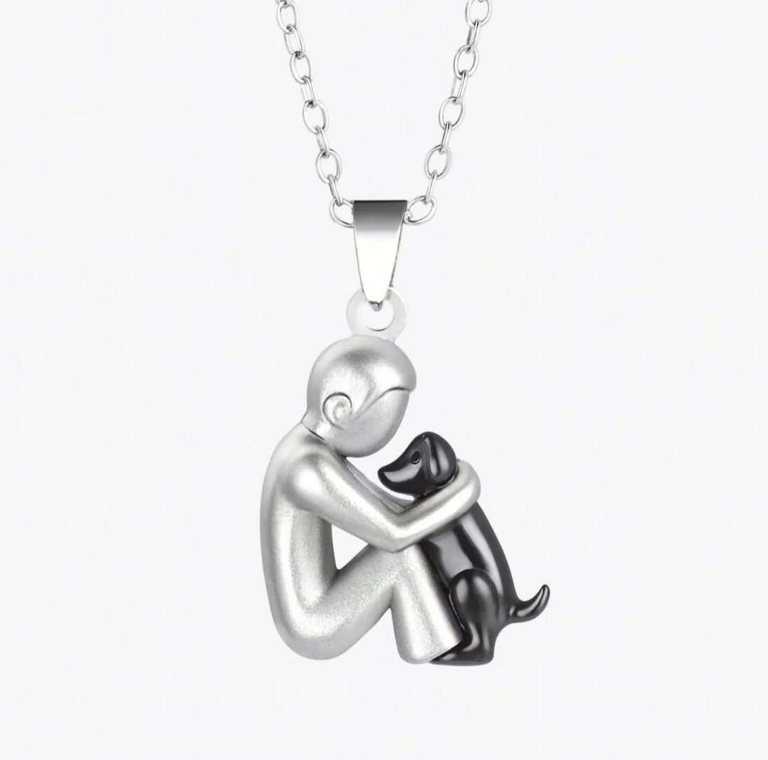Dog Hug Pendant Necklace