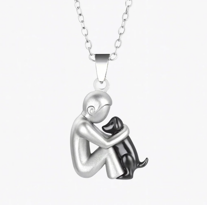 Dog Hug Pendant Necklace