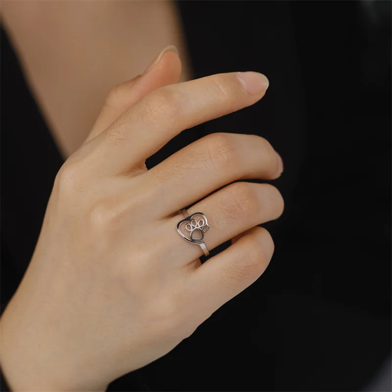 Paw & Heart Ring for Pet Lovers
