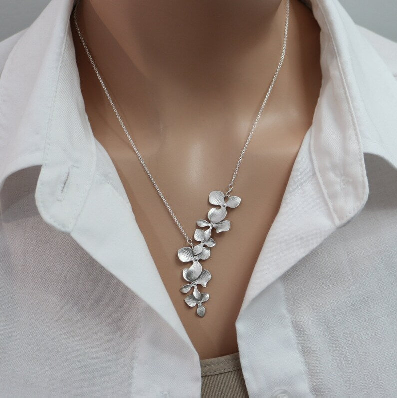 Teddy - Vintage Floral Silver Necklace Omelia&Oliver Jewels