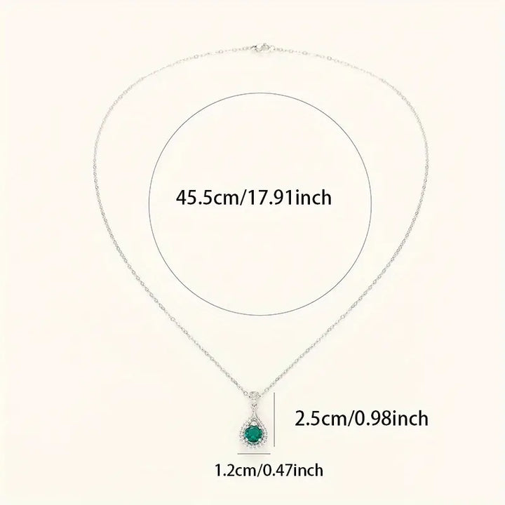 Emerald Grace Silver Necklace