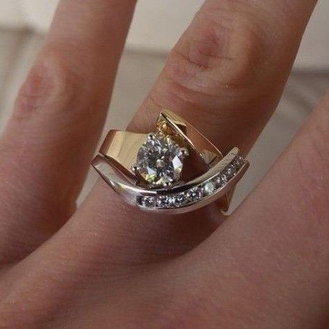 Radiance Irregular Gold & Silver Ring Omelia&Oliver Jewels