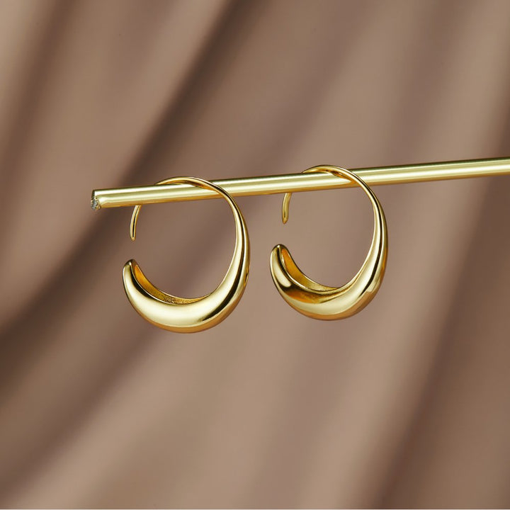 Cina - Drop Hoop Earrings