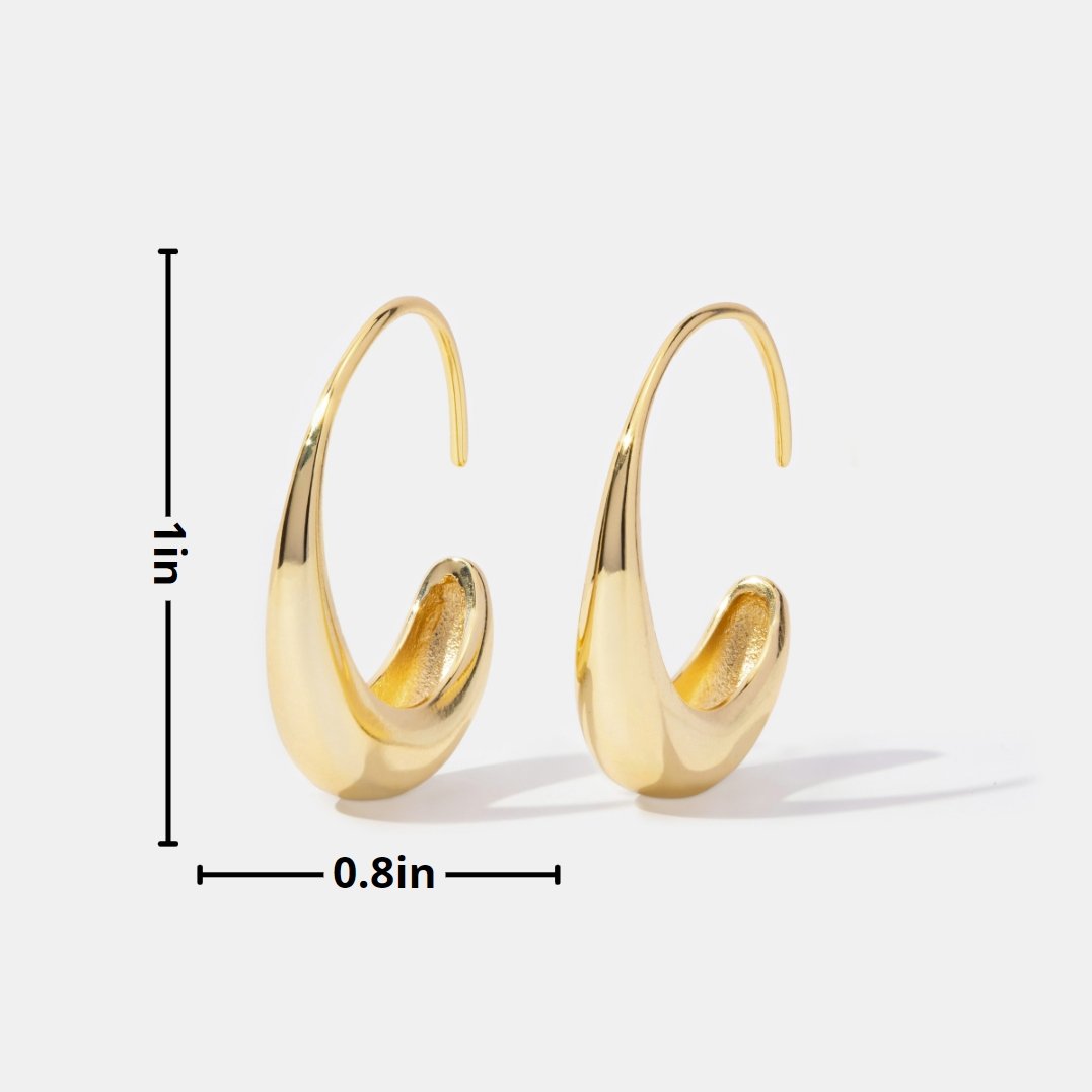 Cina - Drop Hoop Earrings