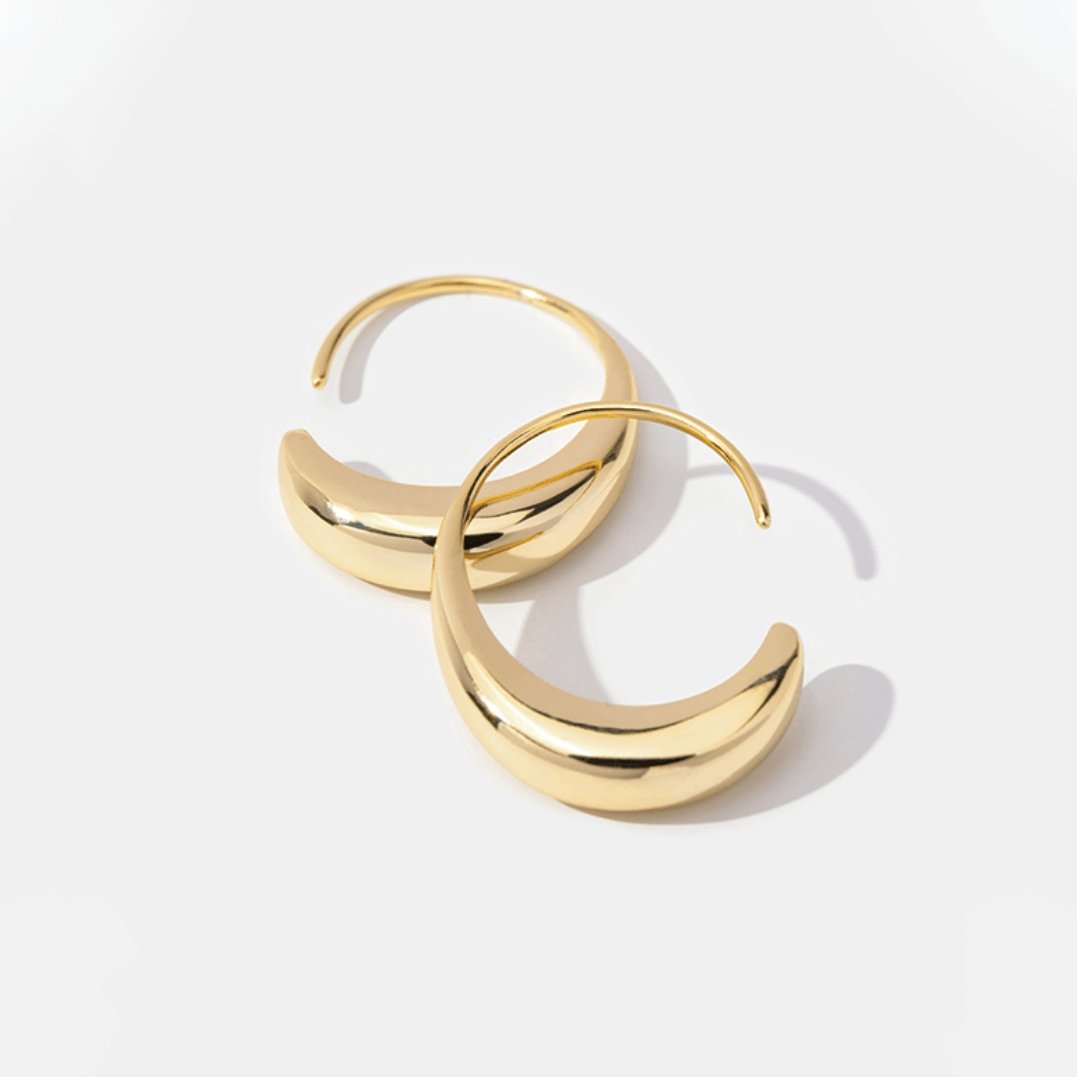 Cina - Drop Hoop Earrings