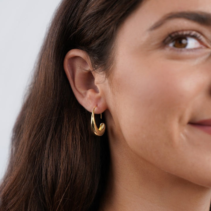 Cina - Drop Hoop Earrings