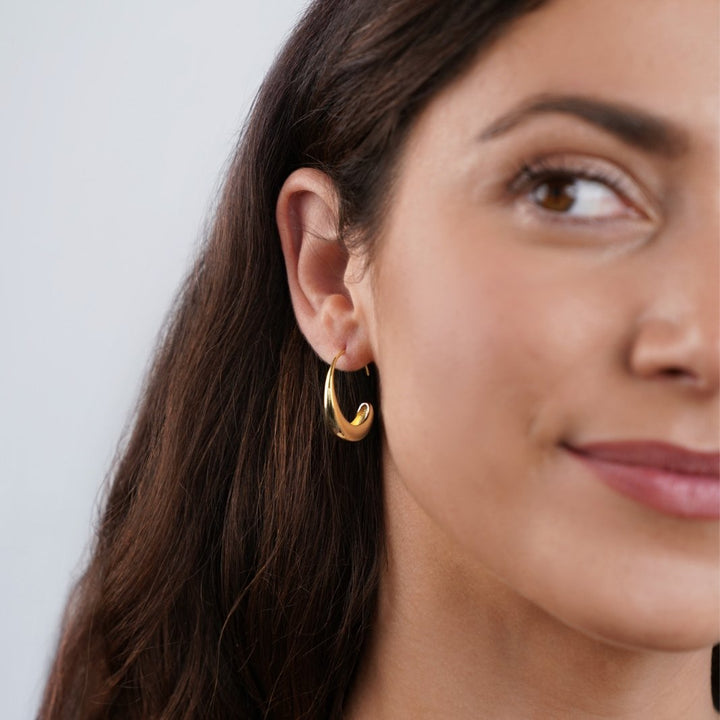 Cina - Drop Hoop Earrings