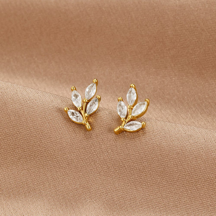 Crystal Chic Leaf Earrings