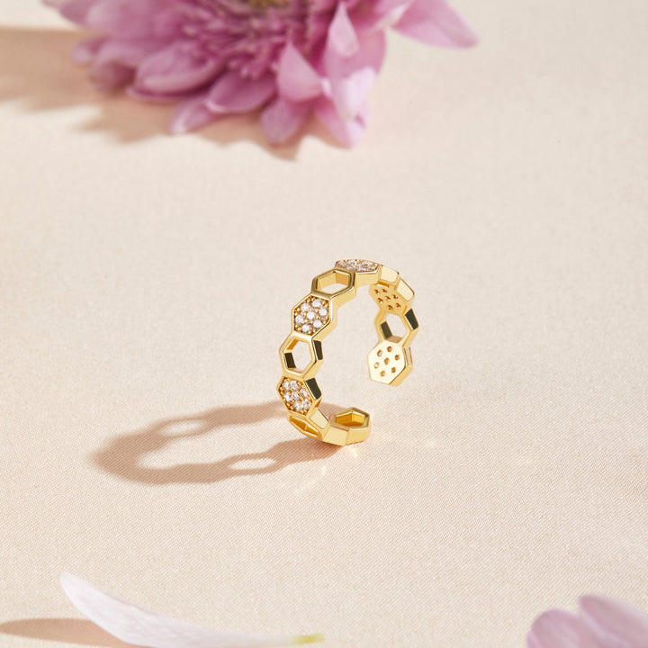 Bee - Gold & Crystal Ring