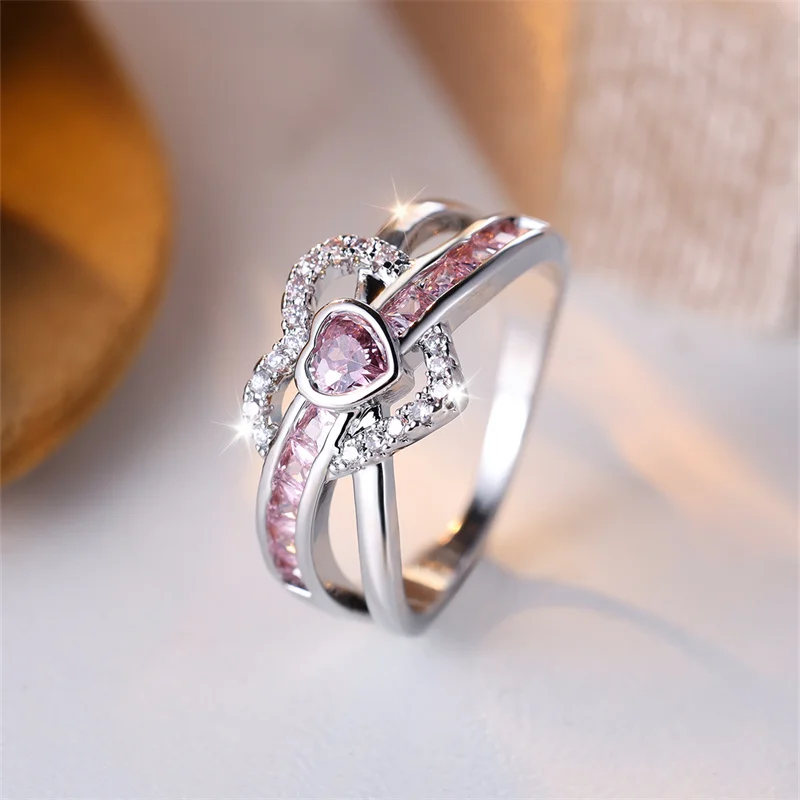 Unique Pink Love Ring Omelia&Oliver Jewels