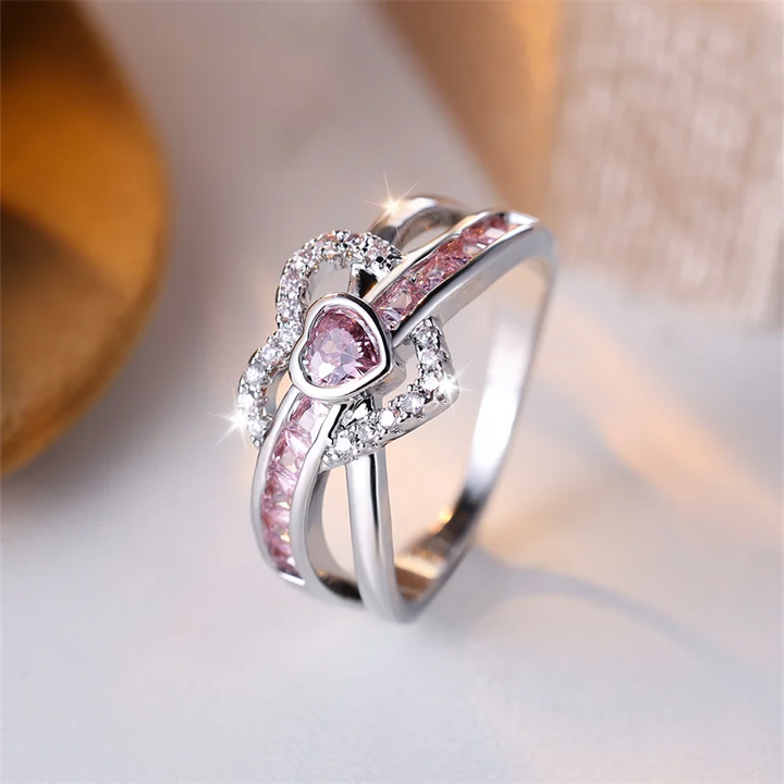 Unique Pink Love Ring Omelia&Oliver Jewels