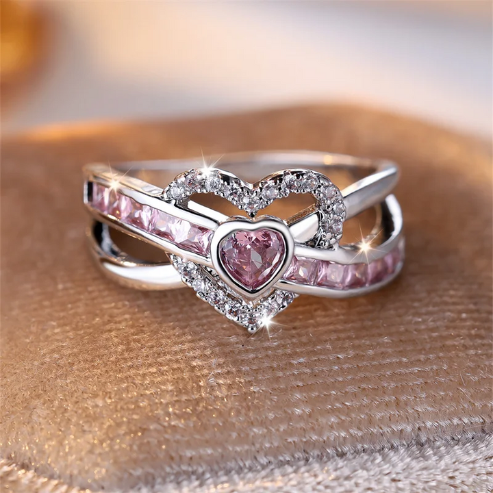 Unique Pink Love Ring Omelia&Oliver Jewels