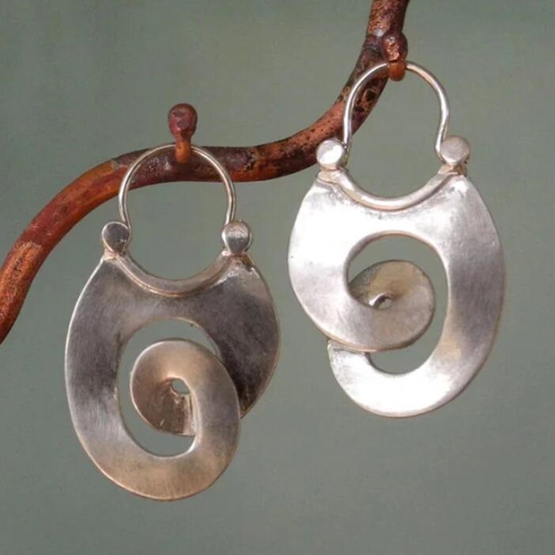 Exclusive Spiral Silver Earrings Omelia&Oliver Jewels