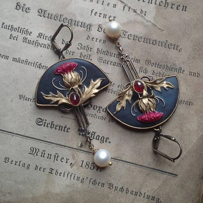 Joy - Pearl & Ruby Earrings Omelia&Oliver Jewels