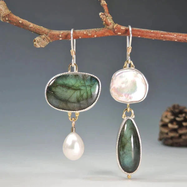 Exclusive Vintage Natural Stone Earrings Omelia&Oliver Jewels