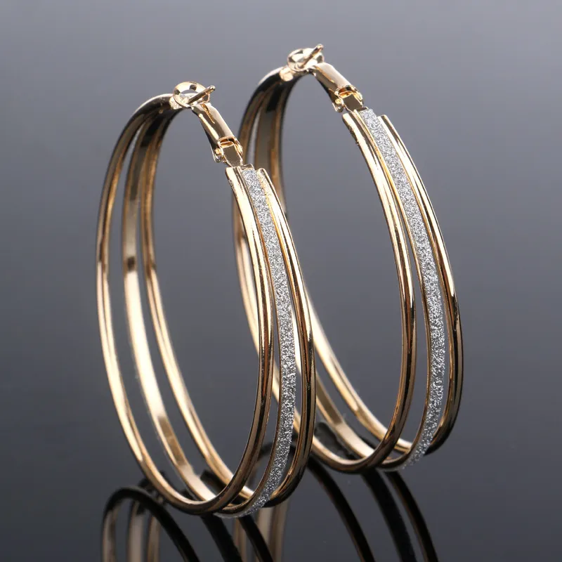 Radiant Retro Gold Hoop Earrings Omelia&Oliver Jewels