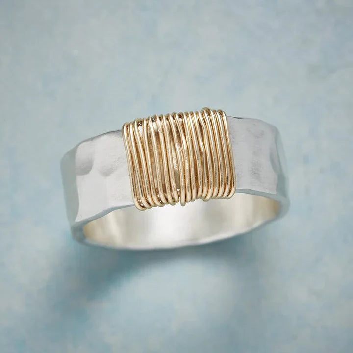 Vintage Gold Silver Ring Omelia&Oliver Jewels