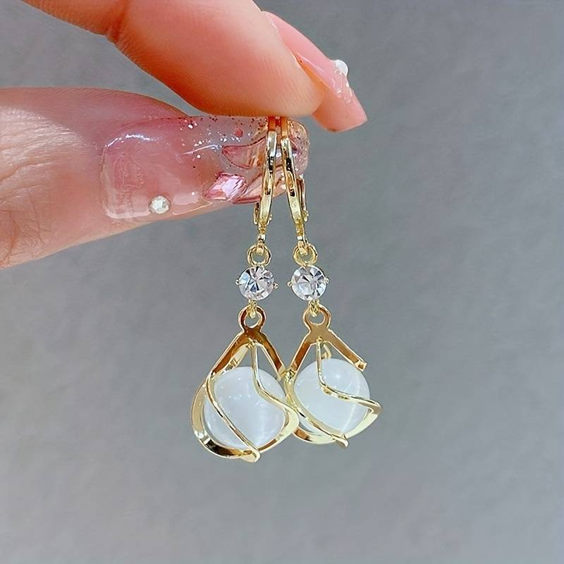 White Opal Dangle Earrings Omelia&Oliver Jewels