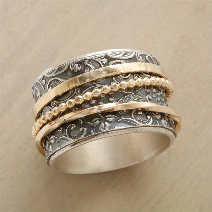 Vintage Gold & Silver Antique Ring Omelia&Oliver Jewels