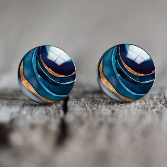 Chic Vintage Blue Hoop Earrings Omelia&Oliver Jewels