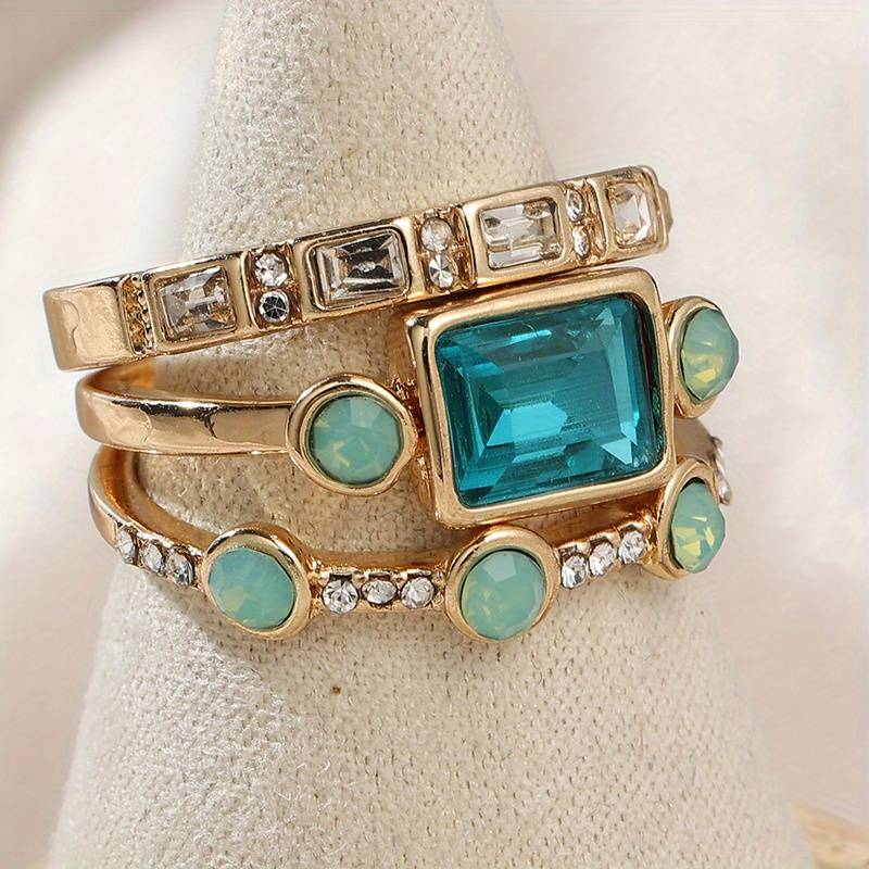 Charm - Vintage Blue Crystal Ring Omelia&Oliver Jewels