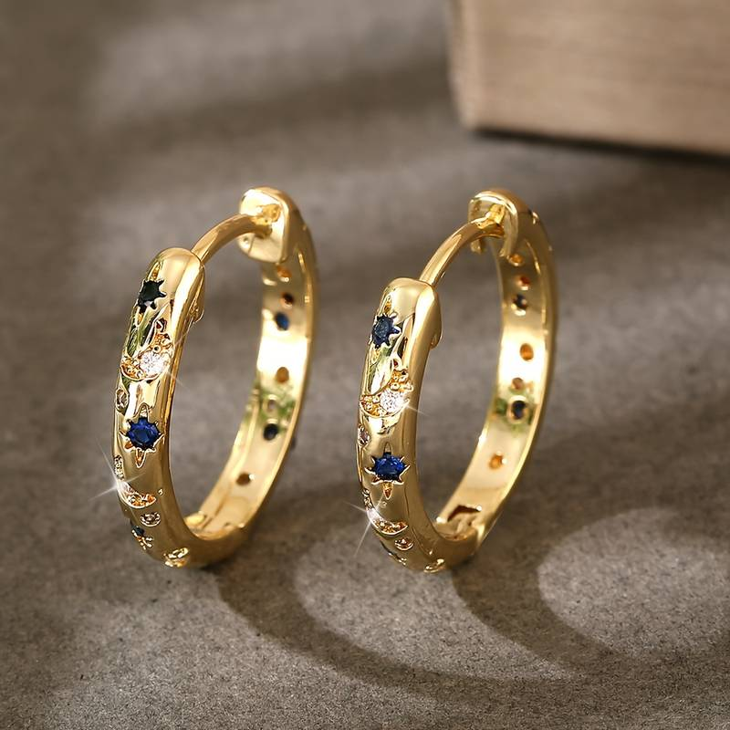 Vintage Golden Bright Hoop Earrings Omelia&Oliver Jewels