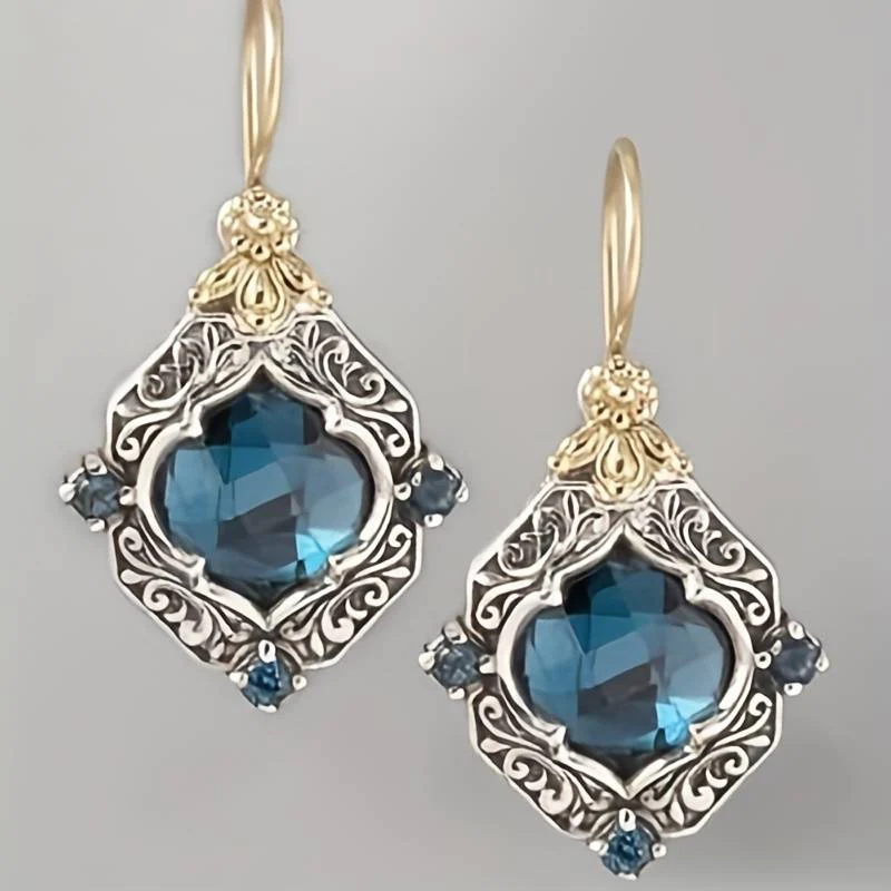 Vintage Blue Crystal Earrings Omelia&Oliver Jewels