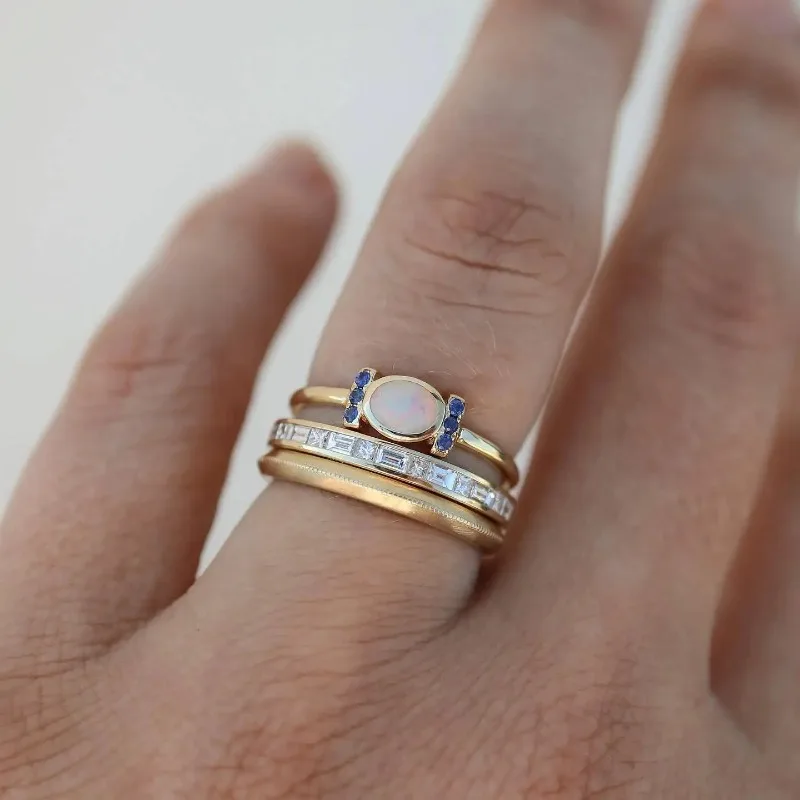 Retro Golden Opal Ring Trio Omelia&Oliver Jewels
