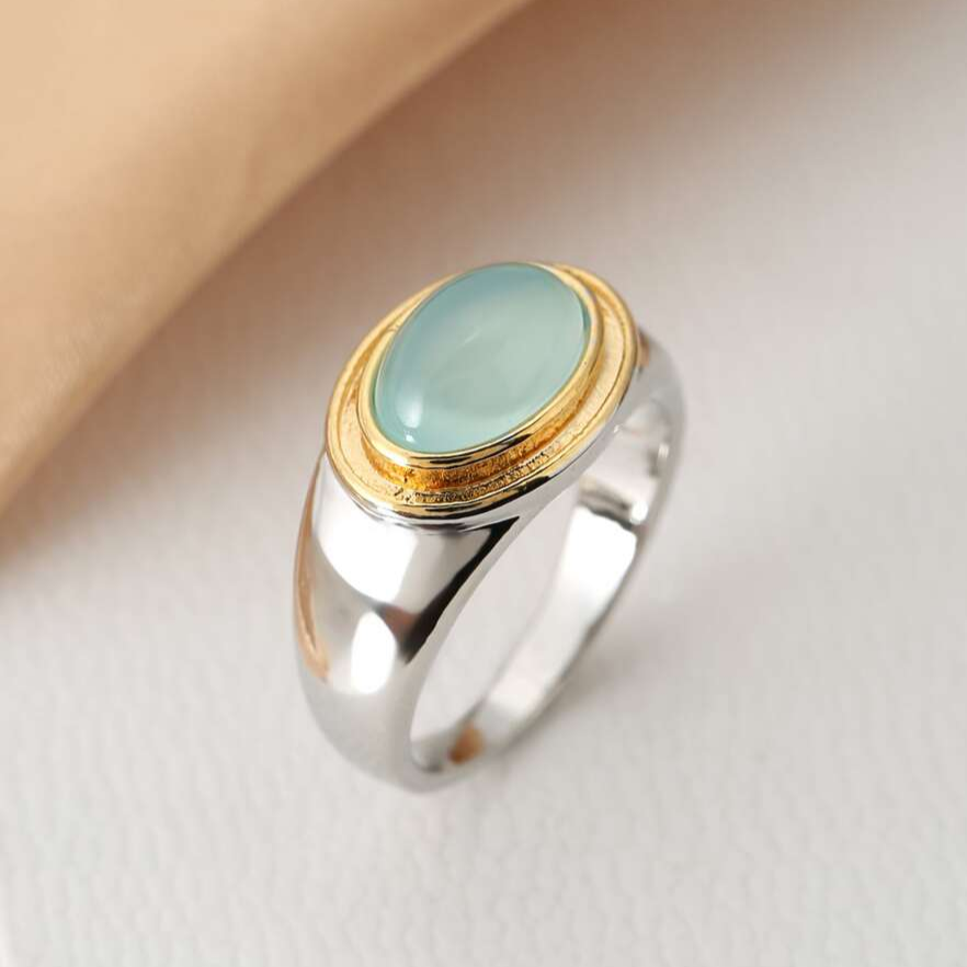 Gabi - Vintage Green Moonstone Ring