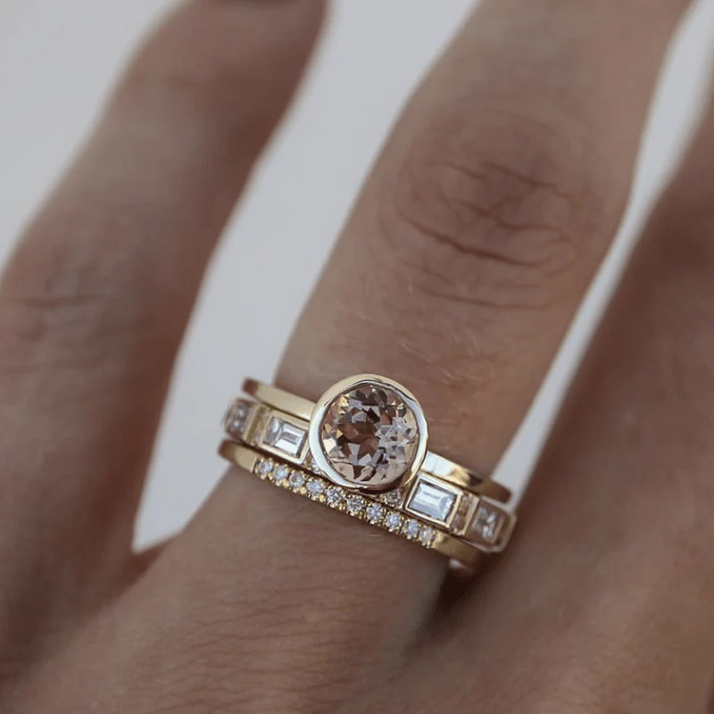 Golden Crystal Vintage Ring Omelia&Oliver Jewels