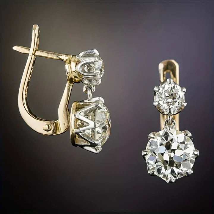 Exclusive Vintage Gold Zirconia Earrings Omelia&Oliver Jewels