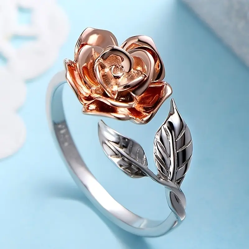 Retro Floral Silver Ring Omelia&Oliver Jewels