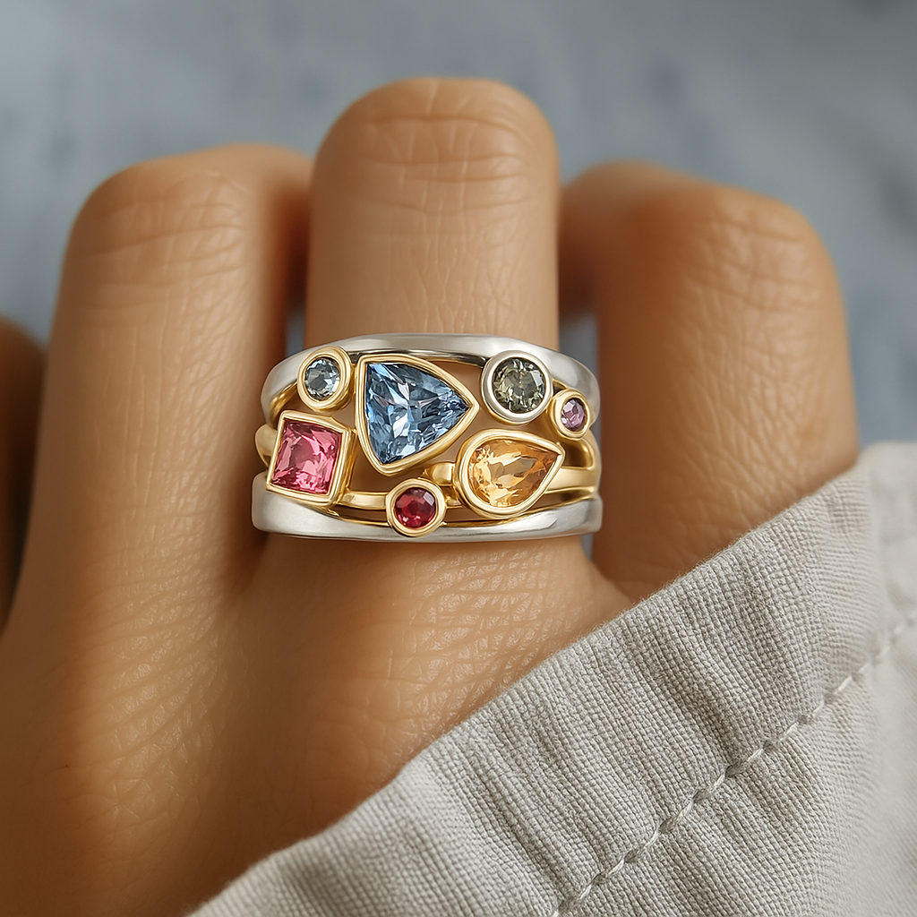 Vintage Colourful Ring Omelia&Oliver Jewels