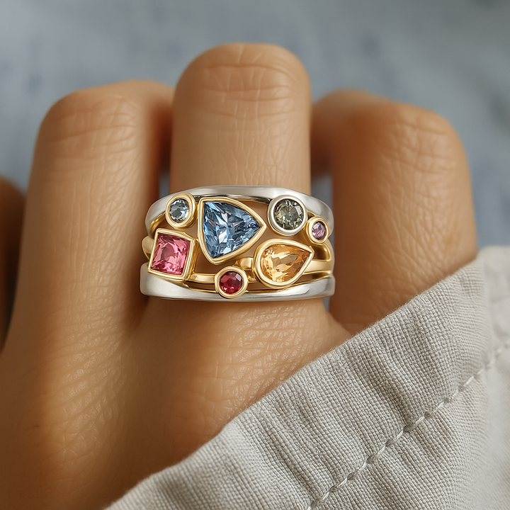 Vintage Colourful Ring Omelia&Oliver Jewels