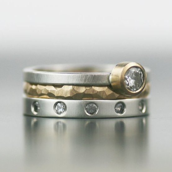 Radiance - Layered Gold & Silver Ring Omelia&Oliver Jewels