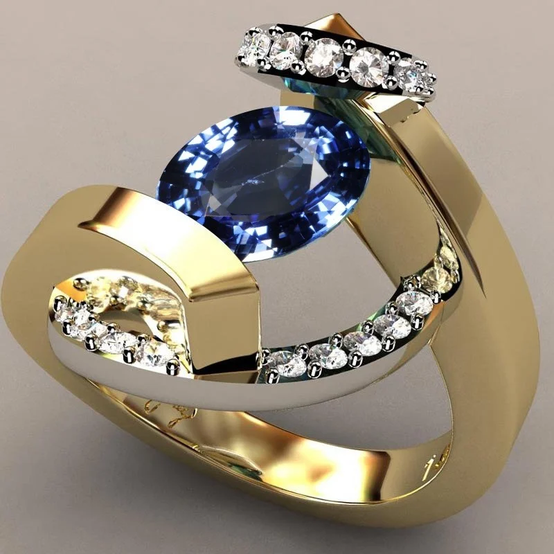 Timeless Blue Zircon Vintage Ring Omelia&Oliver Jewels