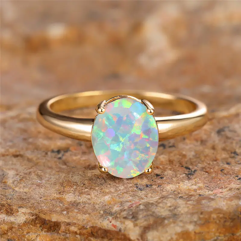 Retro Opal Gold Ring Omelia&Oliver Jewels