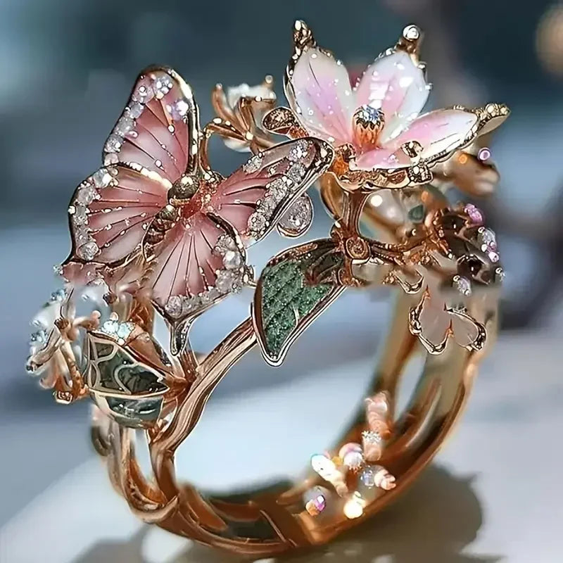 Radiant Butterfly Zirconia Ring Omelia&Oliver Jewels