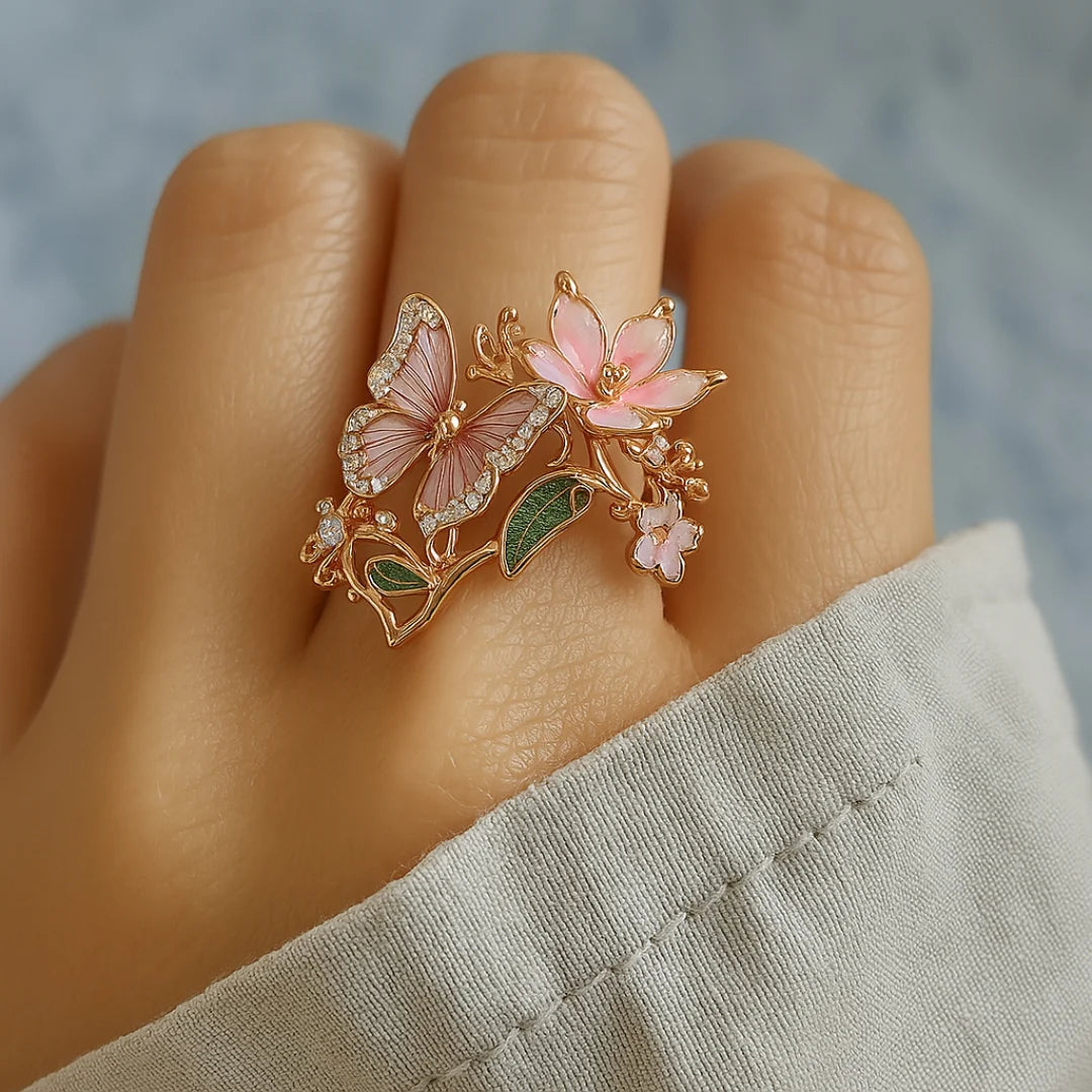 Radiant Butterfly Zirconia Ring Omelia&Oliver Jewels