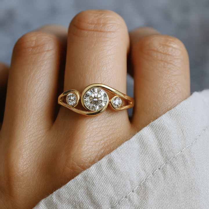 Exclusive Golden Spiral Ring Omelia&Oliver Jewels