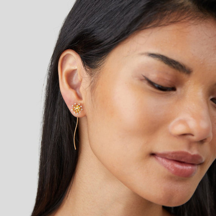 Wish Dandelion 18K Gold Earrings